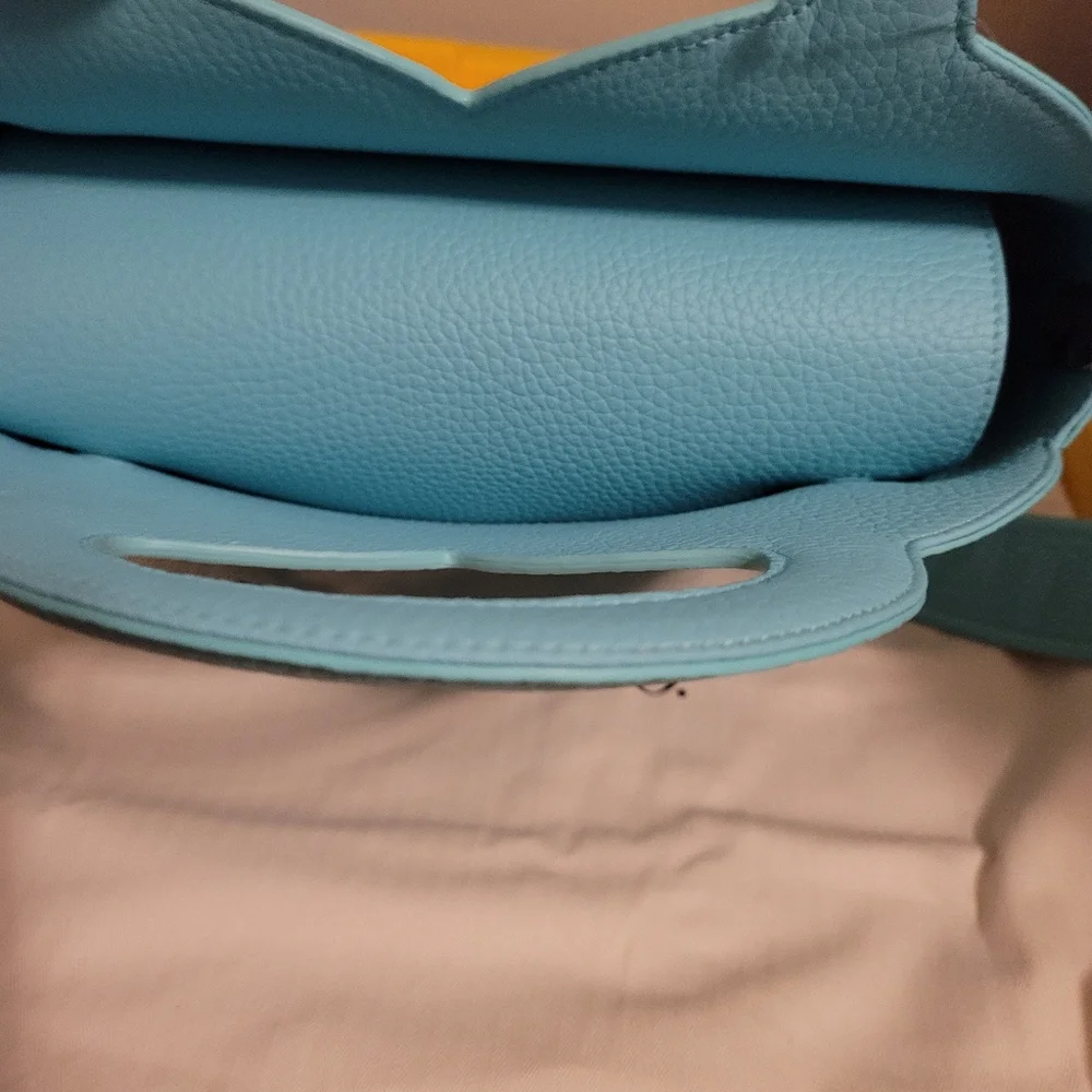 JAPAN 🪷 LIMTIED 2WAY TIFFANY & CO Blue Leather Medium Tote Bag NEW - Picture 9 of 13